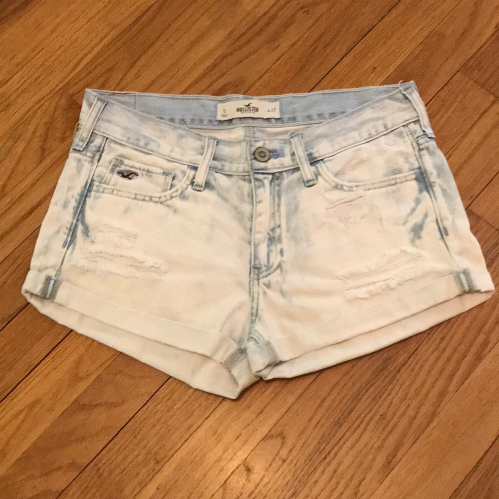 Hollister distressed denim cuffed shorts
